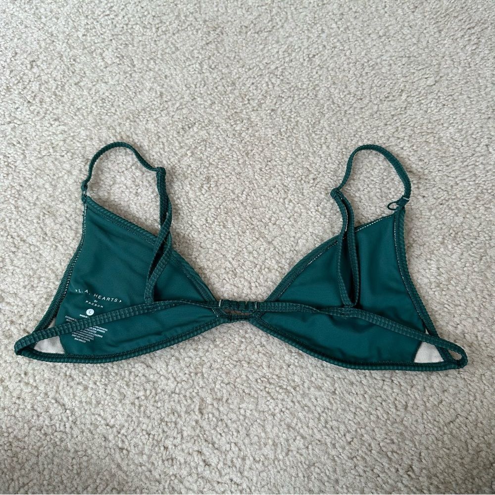 PacSun la hearts dark forest green bikini top - Picture 3 of 5
